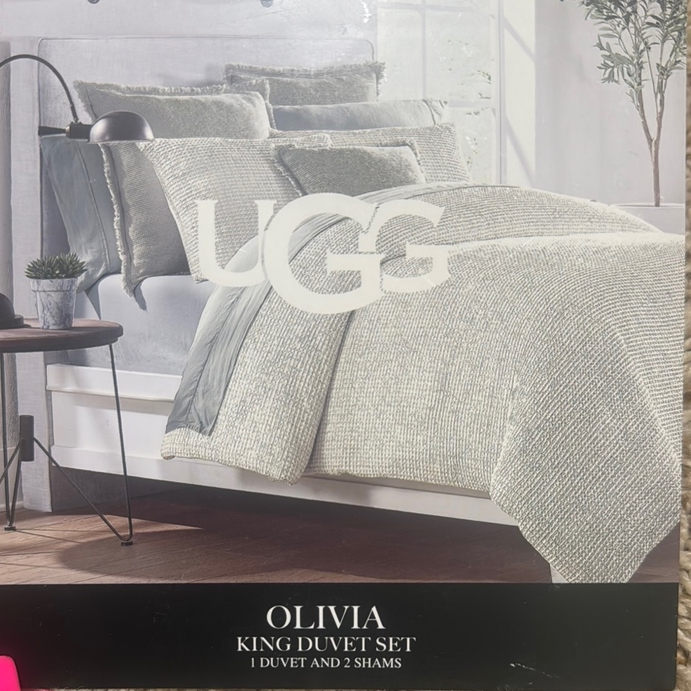 UGG Olivia King Duvet Set - Silver Gray